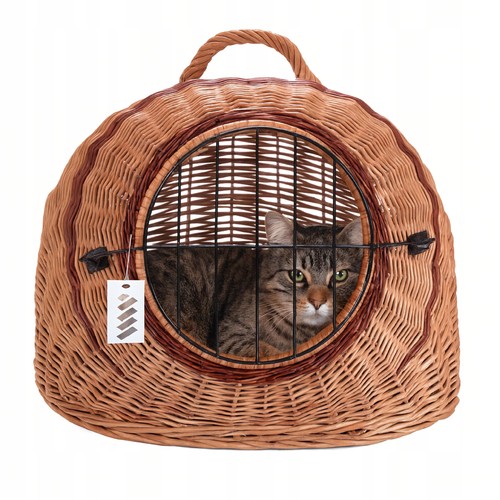 Katzen transportkorb weide mit - katzen,