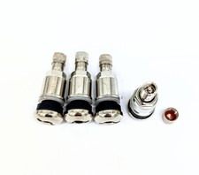 4x Alu Felgen Metallventile aus Messing Silber für Alufelgen 11,3 mm PKW