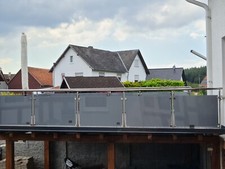 Edelstahl Balkongeländer mit VSG-Glas Geländer Treppe Terrasse  Bausatz