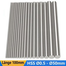 Silberstahl Rundstab Ø 0,5 - Ø 50 mm HSS Weißem Stahl Länge 100mm Zylinderschaft