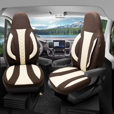Pilot Wohnmobil Sitzbezüge passend für Fiat Ducato (Braun-Beige)