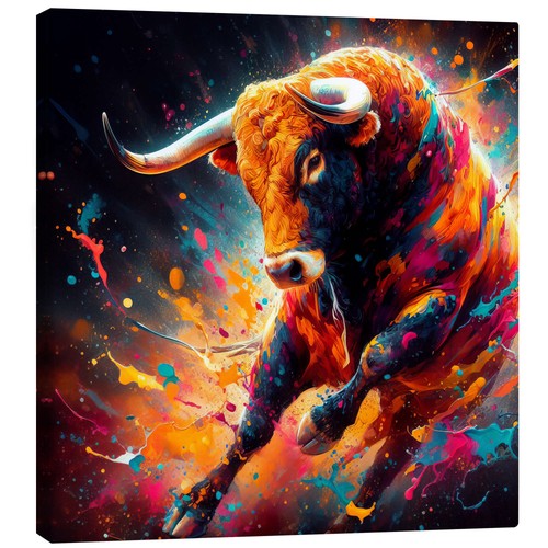 Leinwandbild spanischer stier - leinwandbild,