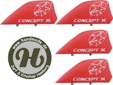 Concept X Kite Kiteboard Kitesurf Fin Finnen 4 Stck, HC 5cm  rot