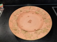 Wunderschöner großer Weihnachtsteller aus Terrakotta m. Sternen-40cm Durchmesser