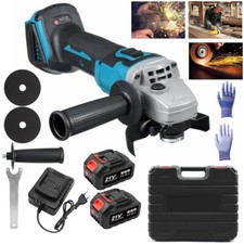 21V 125MM Akku Winkelschleifer Trennschleifer Schleifmaschine Flex Mit 2x Akkus