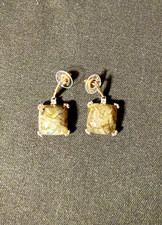 Ohrringe Stecker  Silber Kissenförmig kleine Swarovski Steine an den Kanten