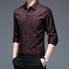 Herren Gestreift Satin Top