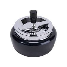 Schleuderaschenbecher aus Metall Chrom in anthrazit matt silbermetallic