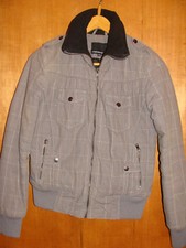 Jacke / Winterjacke / Anorak Gr. XS von fishbone warm gefüttert, grau kariert ei