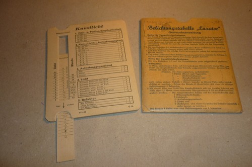 Alte belichtungstabelle - alte,