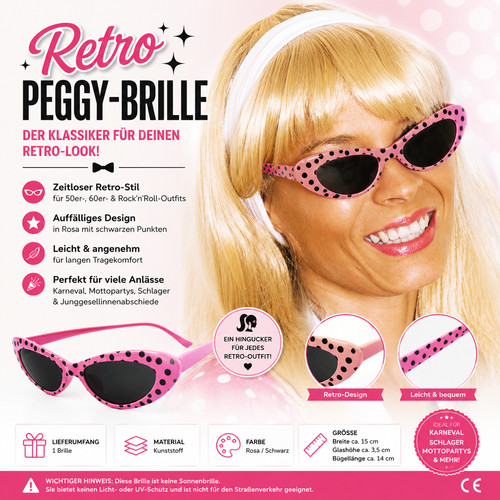 Brille peggy rosa schwarz - brille,