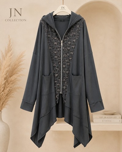 Damen oversize zipfeljacke - oversize,