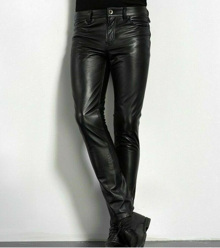 Herren wetlook leder hose - wetlook,