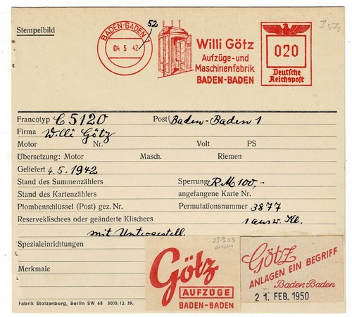 Baden 1942 - baden, fahrstuhl