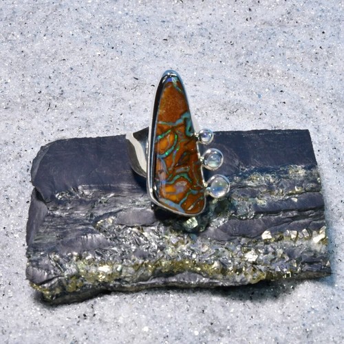 Boulder opal ring - boulder, ring,