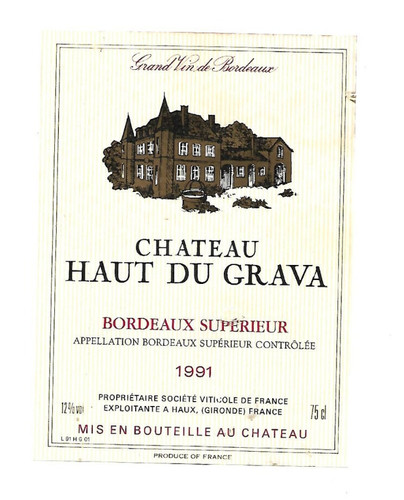 Weinetikett château haut - weinetikett,