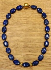 ❤️ Exquisites Lapislazuli Collier Edelstein Kette LxB = ca. 47x1,4 cm ca. 68 g