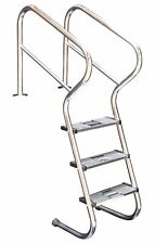 Schwimmbadleiter Edelstahl Treppenleiter 3 o 4 Stufen Pool Komfort Schwimmbecken