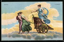 Künstler-AK Göttin Diana