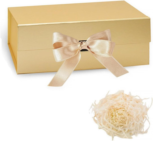 Gold geschenkbox mit deckel - gold,