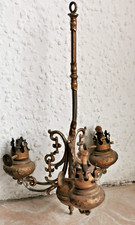 Uralter Kronleucher Puppenstube echte Petroleumlampe Funktion wie großes Vorbild