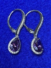 Ohranhänger, Ohrringe, Ohrschmuck, Amethyst, Zirkonia, Silber, Geschenk, Schmuck