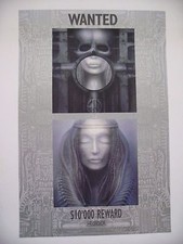 H.R. GIGER: EMERSON, LAKE&PALMER, 'REWARD-WANTED' AUTHENTIC 2007 POSTER