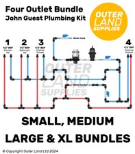 Shurflo Trail King Pumpe 4 Steckdosen John Guest 12 mm Armatur Kit Konvolut Campervan