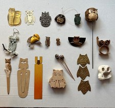 22 Eulen Kleinfiguren Einige Handarbeit Konvolut Sammlung Vintage Selten Klein