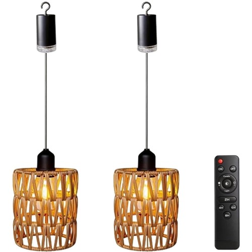 Rattan hängeleuchte batterie - hängeleuchte,