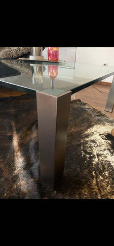 Glas coachtisch 98cm - 98cm,