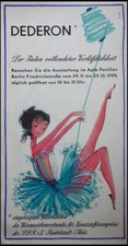 Werbung Dederon DDR 1959 Ausstellung Berlin Grafik Neupert Pakat 120x60 cm