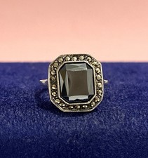Hämatit silber ring artdeco - hämatit,