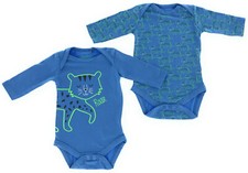 2er Set Baby Bio Baumwolle Langarm Body Strampler  0 - 24 Monate 50 - 92 Katze