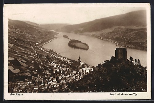 Lorch rhein ortspanorama - /, rhein,