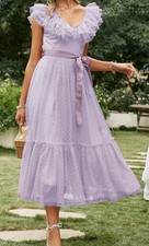 Brautjungfern/Abendkleid lang fliederfarben Gr L - nur gewaschen aber ungetragen