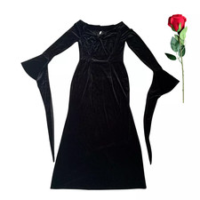 Kostüm Elegante Gothic Vintage Kleid, Hexe, XL