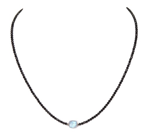 Spinell kette schwarz - spinell,
