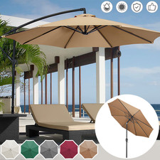 Ø2,7M Ø3M Sonnenschirm Ampelschirm Handkurbel Schirm Gartenschirm UV-Schutz NEU