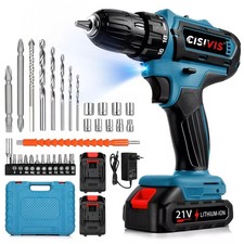 Mit 2 Akkus Ladegerät 21V Akkuschrauber Set Schlagbohrschrauber Bohrmaschine DE