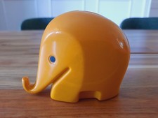 Luigi Colani Kunststoff Elefant Spardose Commerzbank gelb
