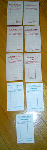 Alte kassazettel kassenblock - alte,