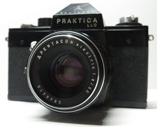 Praktica LLC mit Pentacon electric  1,8 / 50 Fototasche und Bedienungsanleitung