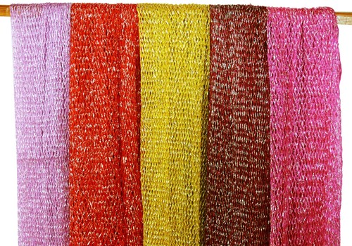 Lurex tuch rot - rot, gelb