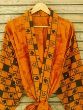 Reine Seide Orange Kimono Lang