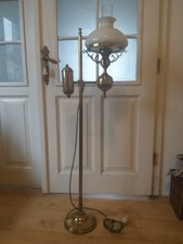 SHABBY- CHICK Vintage Design Große Stehlampe Messing Petroleumdesign Zustand 1A