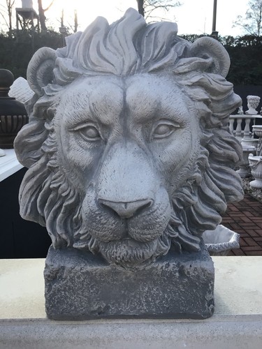 Steinfigur löwenkopf 48 - h.,
