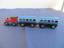 Holzeisenbahn-Ersatzteile – Lokomotive mit 2 Anhänger, für BRIO, Eichhorn etc. #