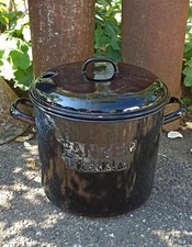 Emaille Topf alt schwarz   Bepflanzungstopf  Blumenkübel Vintage dekorativ