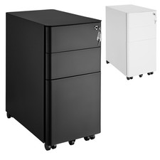 Rollcontainer 2 Schubladen Büroschrank Abschließbar Aktenschrank Hängeregister